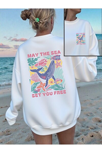 NOISSEY Sea You Free cu imprimeu Tricouri pentru femei cu guler rotund, potri...