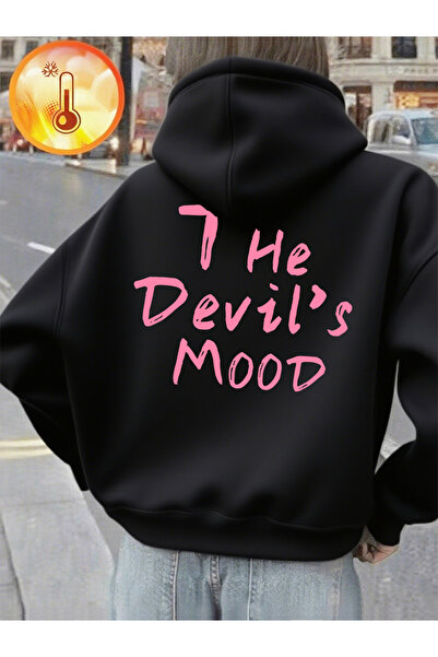 NOISSEY Devil's Mood Letters με τύπωμα Γυναικεία φούτερ με κουκούλα Casual Lo...