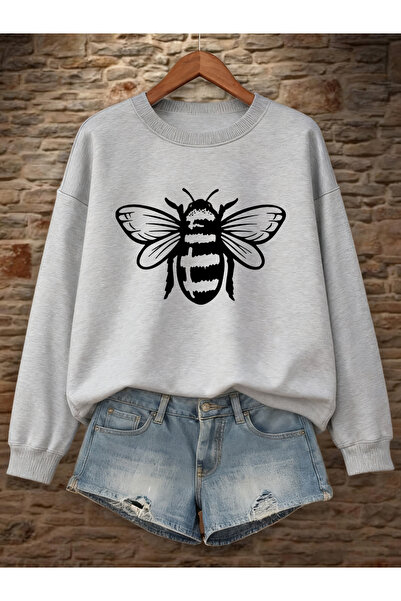 NOISSEY تي شيرت Clumsy Beesprinting للخريف والشتاء مريح بغطاء رأس lar صوف الف...