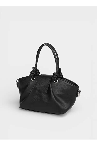 DEZ STORE Дамска черна чанта за рамо с минималистичен дизайн