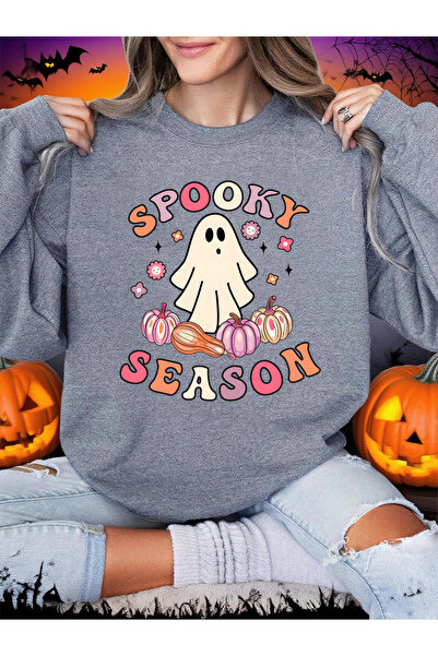 NOISSEY Pulover Spooky Season Ghost Prints Halloween Femei Iarna polar Hanora...