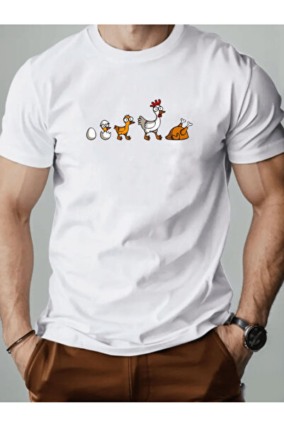 one button Tavuk Growth Design cu imprimeu Premium supradimensionat tricou