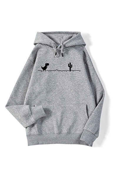 NOISSEY Hanorace pentru femei Mozaic Game Cactus Little Dinosaur Print Pulove...