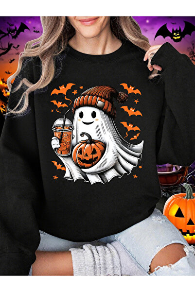 NOISSEY سترة هالوين نسائية مطبوعة عليها شبح الخفاش والقرع صوف الفليس سترة داف...