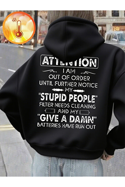 NOISSEY Atenție Expresii amuzante B cu imprimeu K cu glugă Topuri Femei Iarnă...