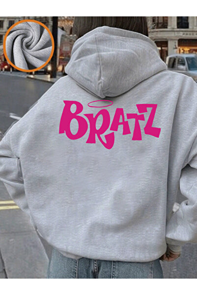 NOISSEY Y2K Pink Bratz Letter Prints بغطاء رأس لارز للنساء شتاء صوف الفليس ست...