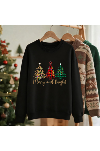 NOISSEY Crăciun Fericit Funny Trees Prints Tricou polar Călduros Confortabil ...