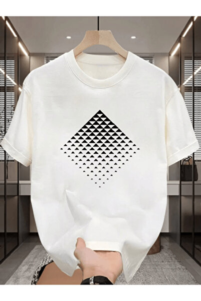 one button Geometric în formă de diamant cu imprimeu Premium supradimensionat...