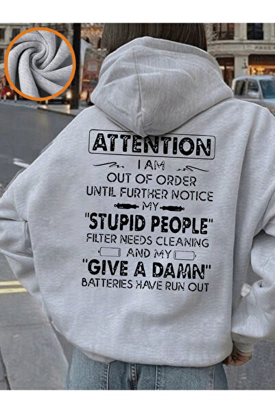 NOISSEY Atenție Expresii amuzante B cu imprimeu K cu glugă Topuri Femei Iarnă...