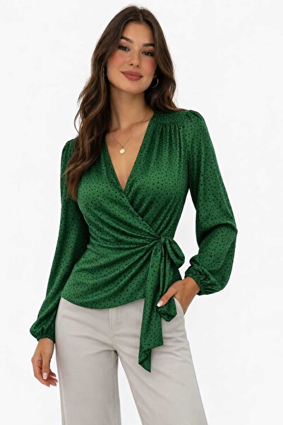 HNF GİYİM YANDAN BAGLAMALI KIRVAZE BLUZ