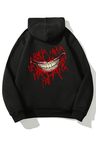 NOISSEY سترة بقلنسوة من نوع Bad Clown Smile مطبوع للسيدات مريحة للشارع، سترة ...