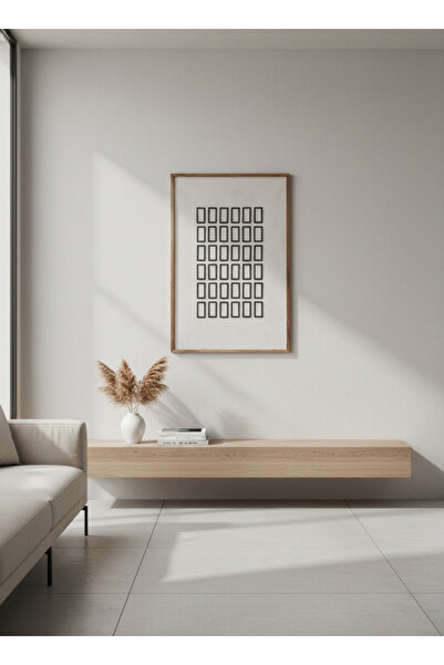 MARIA HOMES لوحة جدارية خشبية هندسية حديثة بإطار من الخشب الطبيعي، مقاس 120 ×...