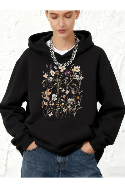 NOISSEY Flower Clusters Prints bumbac cu glugă pentru femei Hanorace largi de...