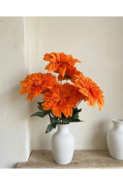 BUKET X Yapay Turuncu 6 Dallı Yıldız Çiçeği Dekorasyon ve Organizasyon Aranjmanı