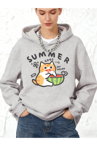 NOISSEY Summer Melon cu imprimeu bumbac piese cu glugă Trening pentru femei c...