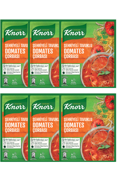 Knorr Şehriyeli Tavuklu Domates Çorbası 67 gr x 6 Adet