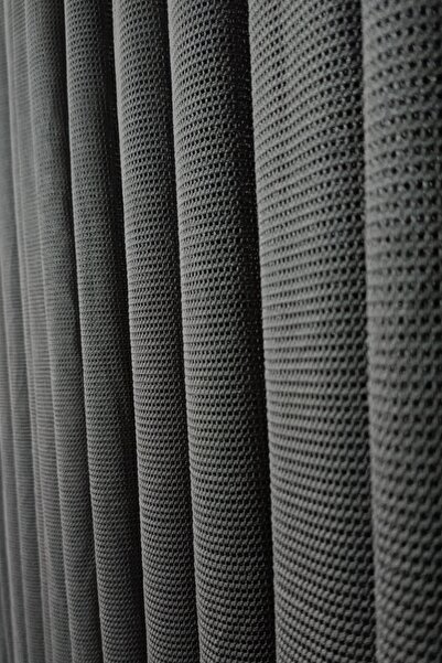ilora home Premium Anthracite Gray Mesh Sheer Curtain 1/3 Layers Closely Pleated Design Non-Iron Curtain Width