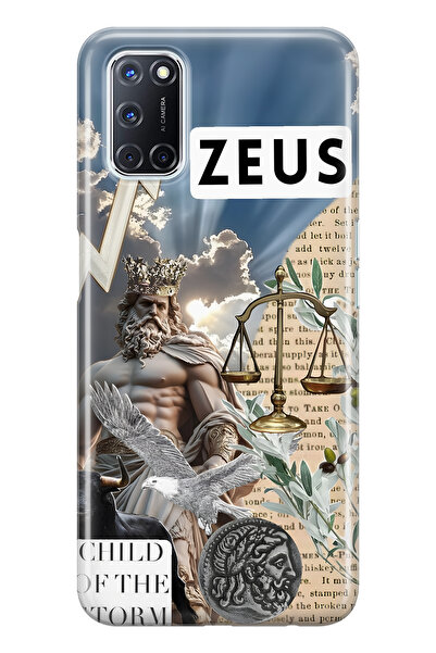 FLAMENKO حافظة هاتف شفافة متوافقة مع هاتف أوبو A52 / A72 / A92 من نوع Zeus منقوش