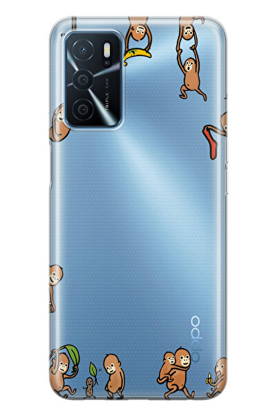 FLAMENKO حافظة هاتف شفافة متوافقة مع هاتف أوبو A16 / A55 مونيز منقوش