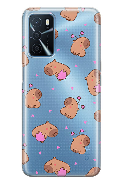 FLAMENKO حافظة هاتف شفافة لطيفة متوافقة مع هاتف اوبو A16 / A55 من نوع كابيبار...