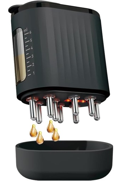 VipDeluXe أداة توزيع زيت الشعر 2 في 1 وفرشاة تدليك فروة الرأس الكهربائية