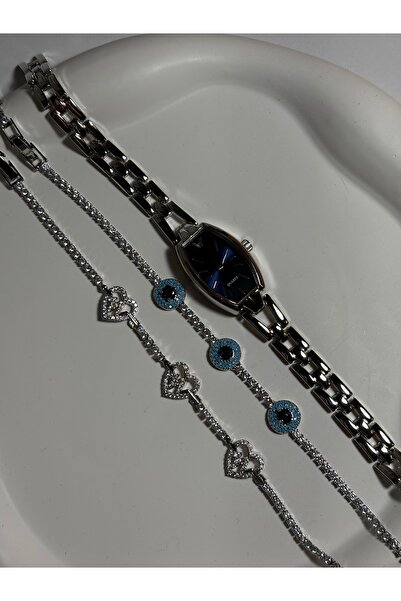 Mihristore Kombin Pinterest Saat Seti 3'lü Saat Set Çelik Bileklik Ve Saat Se...