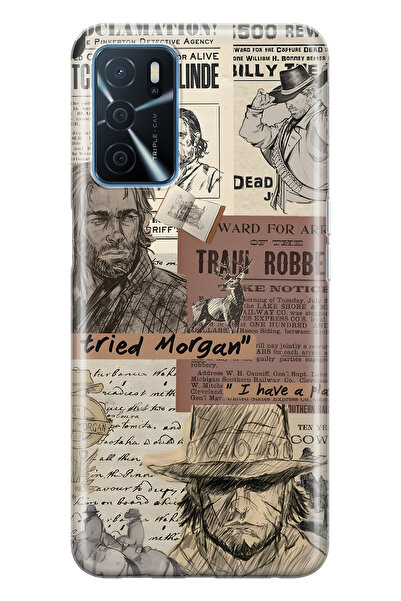 FLAMENKO حافظة هاتف شفافة متوافقة مع هاتف أوبو A16 / A55 ويسترن منقوش