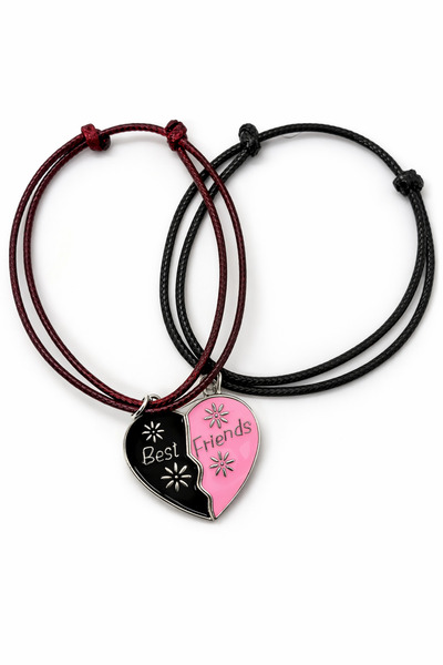 MakeWell Best Friends Magnetic Heart Bracelet – Set of 2 Friendship Bracelets...
