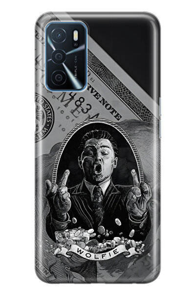 FLAMENKO حافظة هاتف شفافة متوافقة مع هاتف أوبو A16 / A55 من نوع Wolfie منقوش