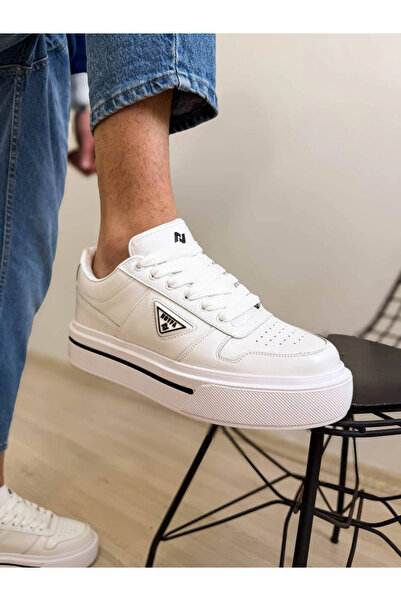 Zerenyus Zrk-04 Premium Quality White Thick Sole Men's Sneakers S