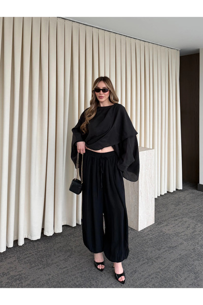 Laluvia Black Shalwar Pants - 51316