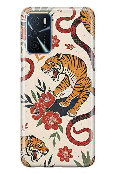 FLAMENKO حافظة هاتف شفافة متوافقة مع هاتف اوبو A16 / A55 تايب تايجر اند سنيك ...