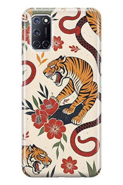 FLAMENKO حافظة هاتف شفافة متوافقة مع هاتف اوبو A52 / A72 / A92 تايب تايجر اند...