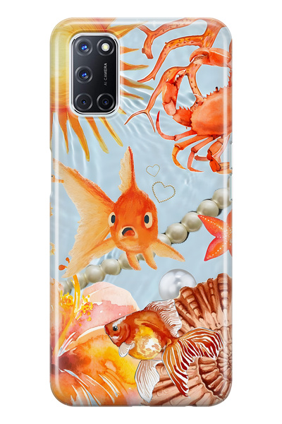 FLAMENKO حافظة هاتف شفافة متوافقة مع هاتف اوبو A52 / A72 / A92 باللون البرتقا...