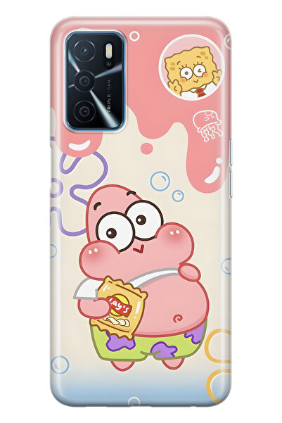 FLAMENKO حافظة هاتف شفافة متوافقة مع هاتف أوبو A16 / A55 من باتريك ستار منقوش