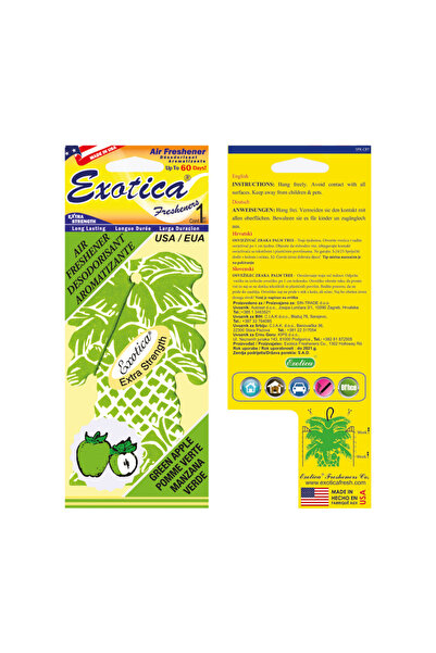 Exotica Fresheners Palm Tree Yeşil Elma Oto Asma Koku (Made In Usa)