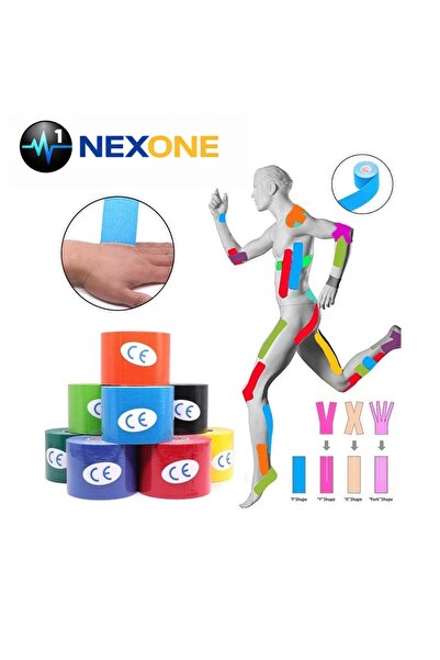 MNNPAZAR NEXONE Yüz & Vücut Uyumlu Hipoalerjenik Kinesyo Tape Ağrı Bandı 5m X 5cm
