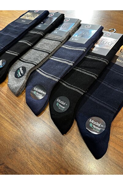 Aytuğ Premium Μπαμπού Ζακάρ χωρίς ραφές Άνετες Ανδρικές Κάλτσες, Πακέτο 6 τεμ...