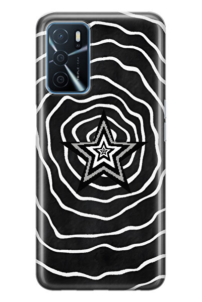 FLAMENKO حافظة هاتف شفافة متوافقة مع هاتف اوبو A16 / A55 باللونين الأسود والأ...