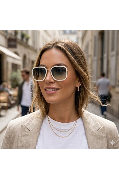 Tisaati Vintage Modern Luxury Design Luxe Square Series Uv400 Protected Women...