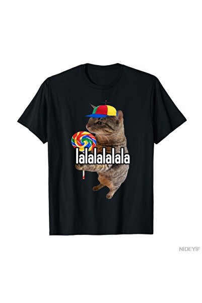 Flood Of Style Lalalala Funny Silly Cat Lollipop Meme T-shirt για άνδρες Γυνα...