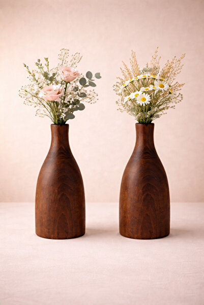 Woodcept. Eloria Set of 2 Wooden Decorative Vases Nordic Style Modern Minimal...