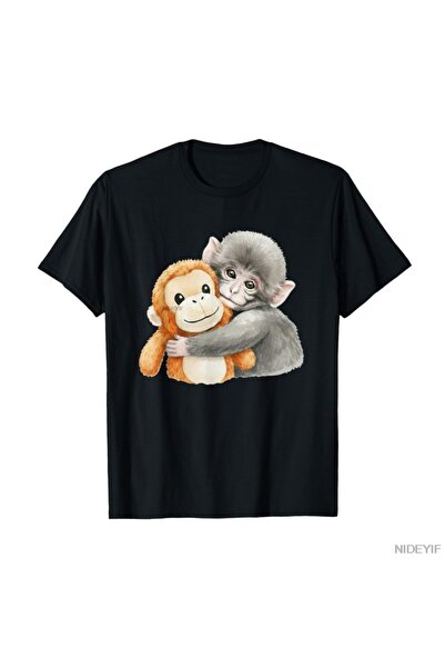 Flood Of Style Тениска с графичен принт „PunchKung“ – маймунка, държаща плюше...