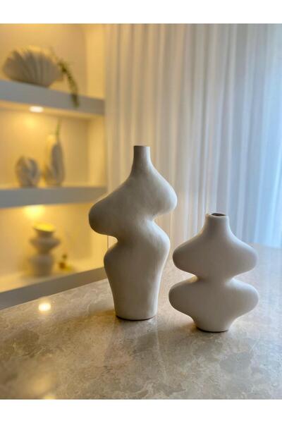 Tuge Home Kelebek 2’Li set Seramik – Kum Beji