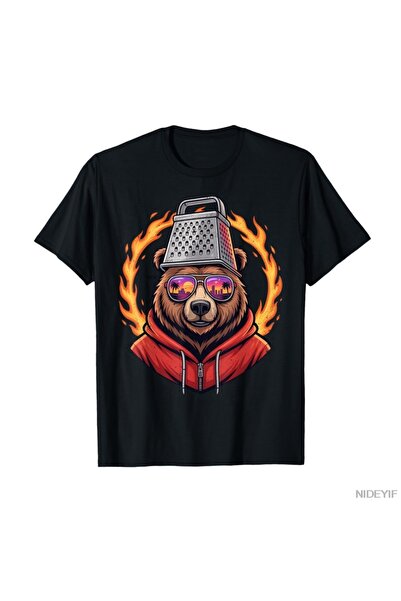 Flood Of Style Ρετρό αρκούδα με τρίφτη τυριού και γυαλιά ηλίου Αστείο μπλουζά...