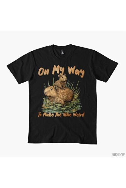 Flood Of Style Tricou Capybara On My Way pentru bărbați și femei, pachet de b...