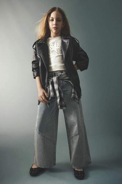 DeFacto Wıde Leg Geniş Paça Jean Pantolon Kız Çocuk H0699A826SP