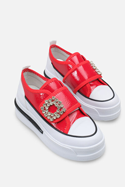 kajal ayakkabı Mdln 713 Stone Buckle Detail Velcro Sports Shoes