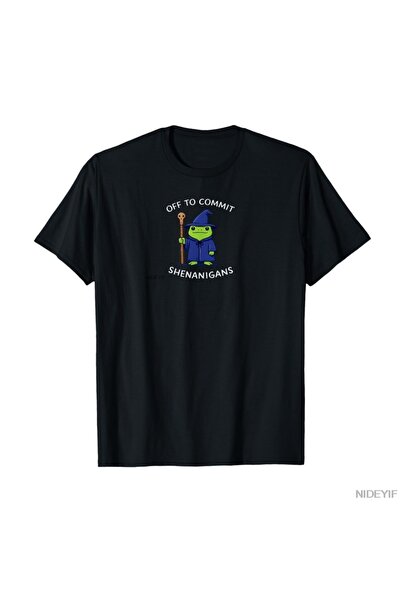 Flood Of Style Off to Commit Shenanigans Magician Frog Meme T-Shirt for Men W...