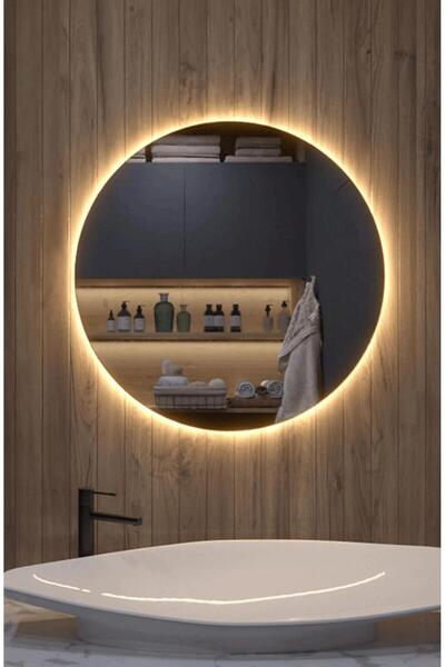 St Morritz Yüksek Parlaklık Yuvarlak Ayna, Banyo ve Makyaj İçin Işıklandırmalı